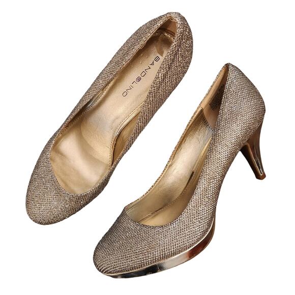 Bandolino Women's Myone Sparkle Pumps Heels Gold Size 8.5 - Picture 1 of 10